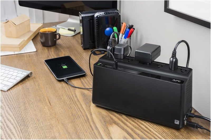 A.P.C. 600VA UPS Battery Backup & Surge Protector with USB Charger Port, Backup Battery Power Supply, BN600U1R (Renewed) - Image 3